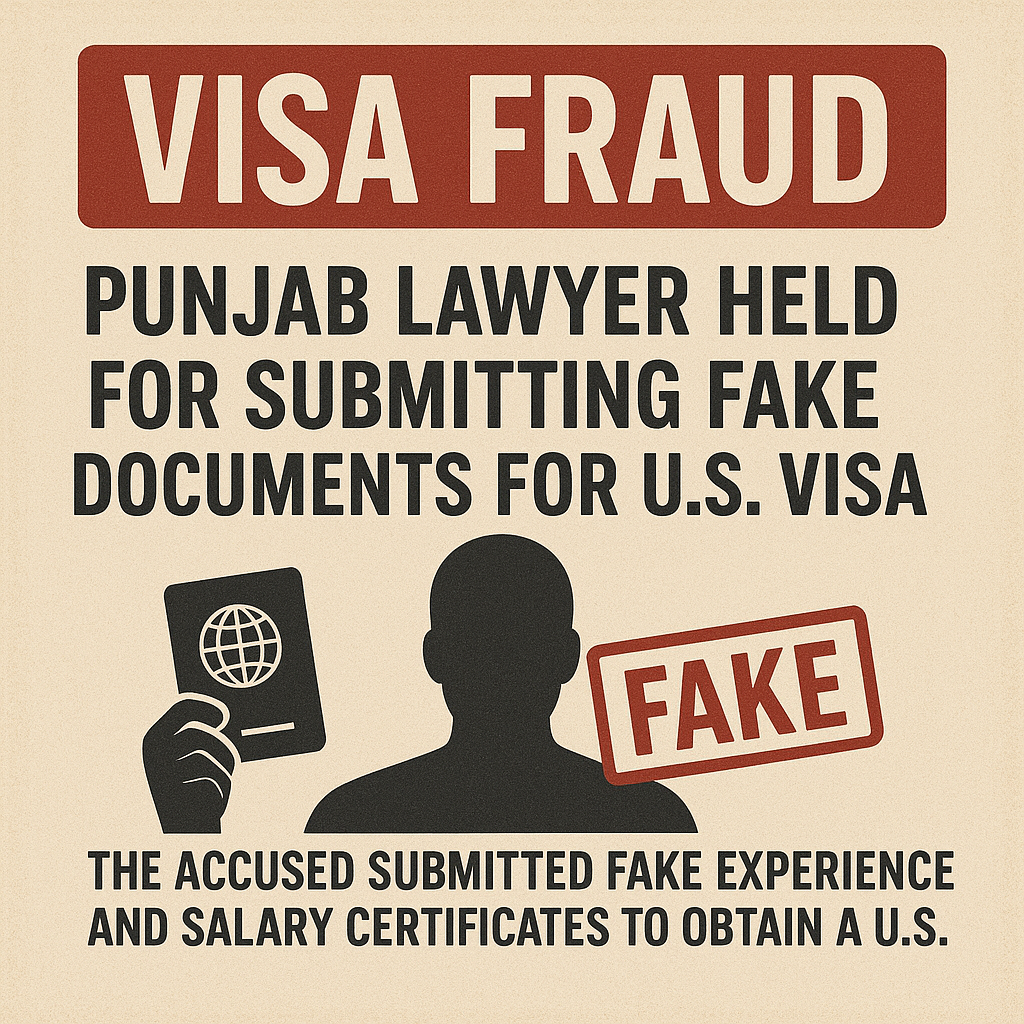 Punjab Lawyer Held for Submitting Fake Documents for U.S. Visa