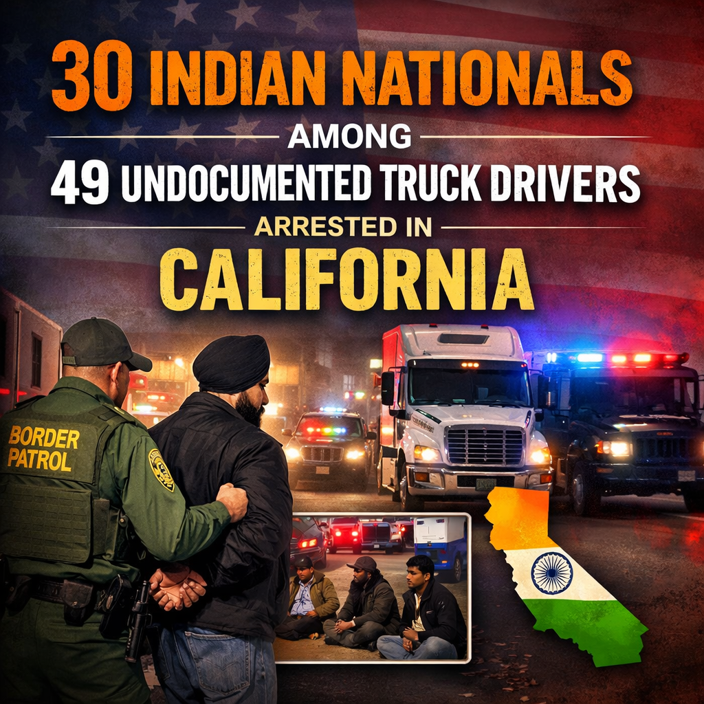 30 Indian Nationals Among 49 Undocumented Truck Drivers Arrested in California