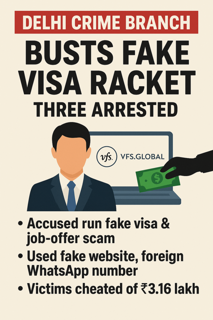 Delhi Crime Branch Busts Fake Visa Racket Impersonating VFS Global; Three Arrested