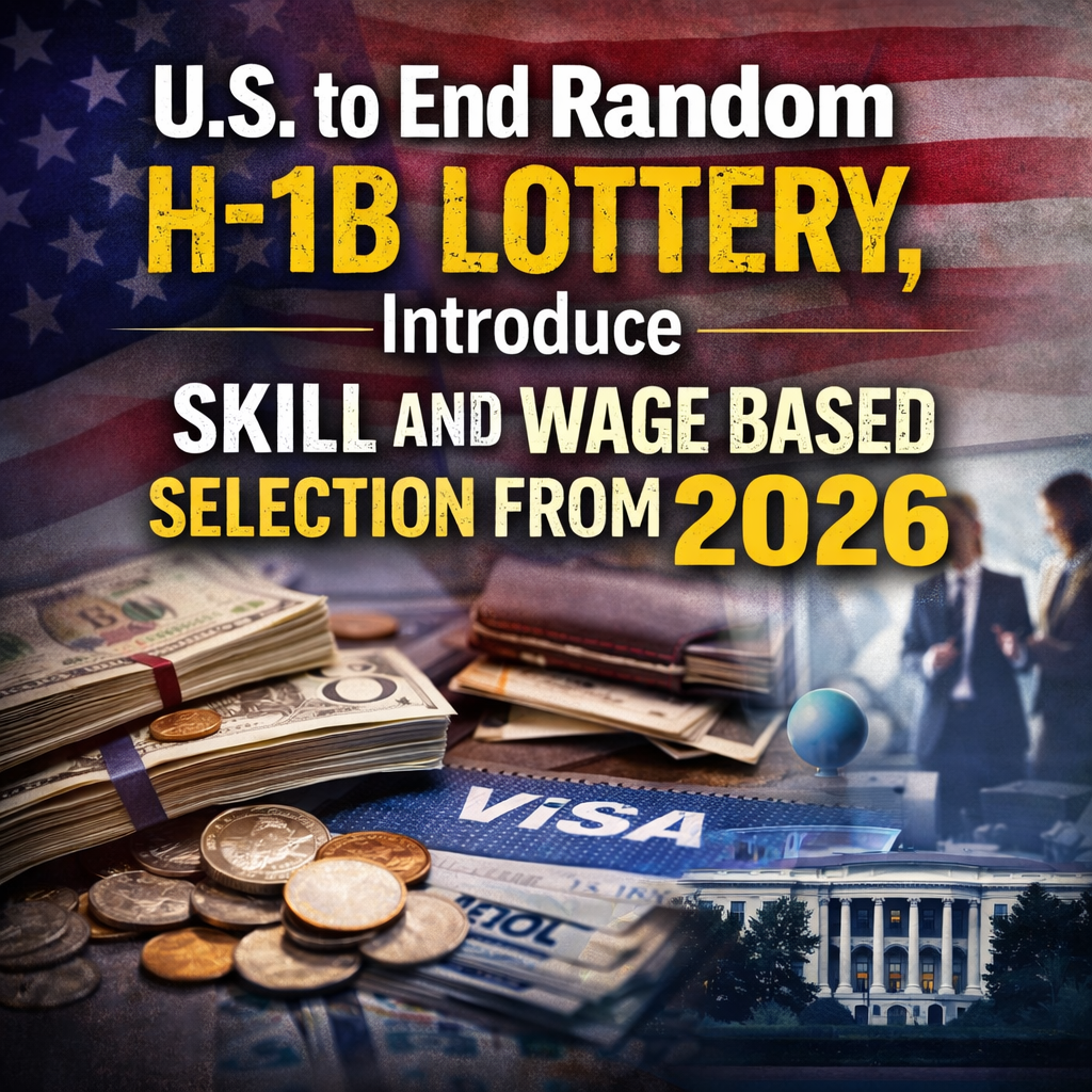 U.S. to End Random H-1B Lottery, Introduce Skill and Wage Based Selection from 2026