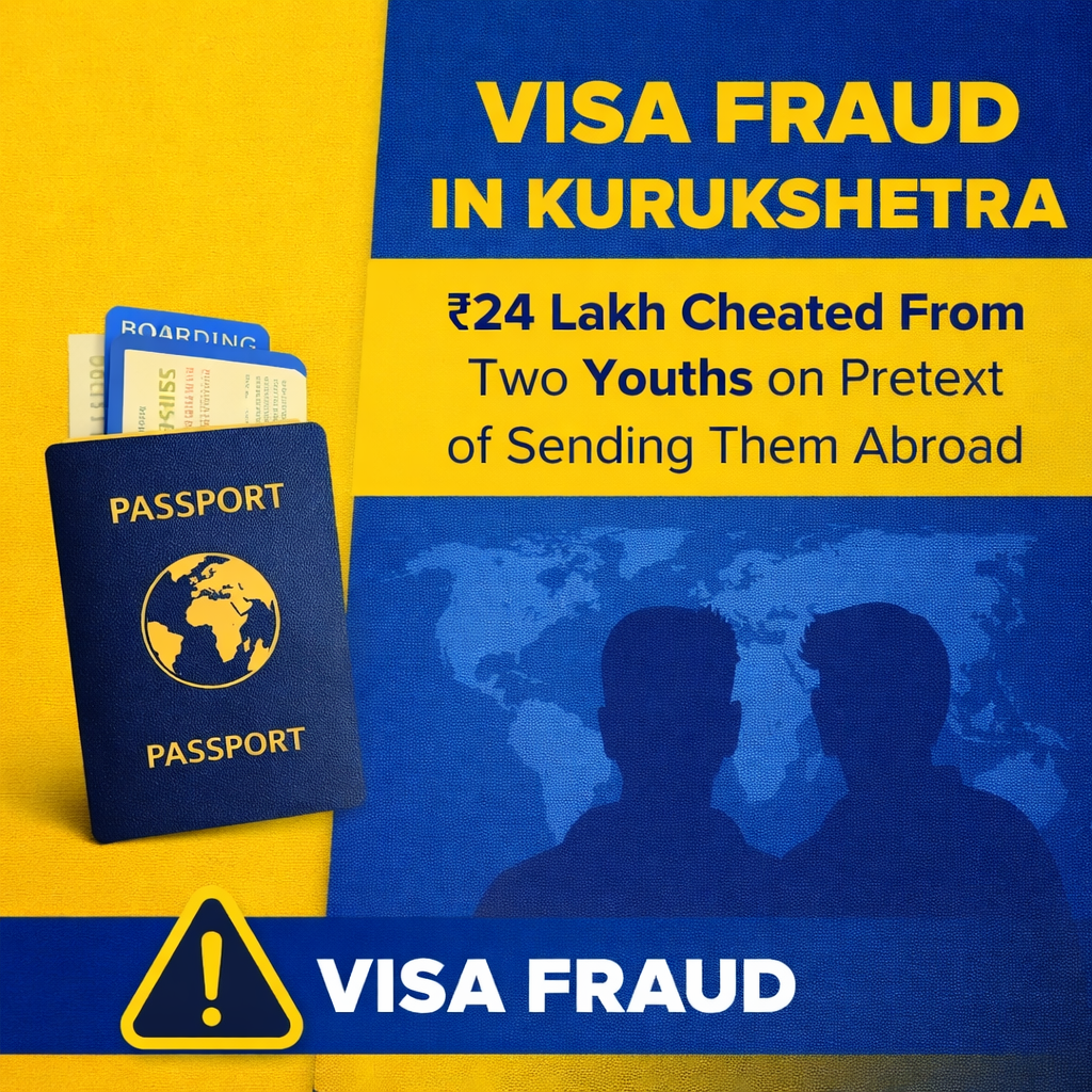 Visa Fraud In Kurukshetra, ₹24 Lakh Cheated From Two Youths on Pretext of Sending Them Abroad