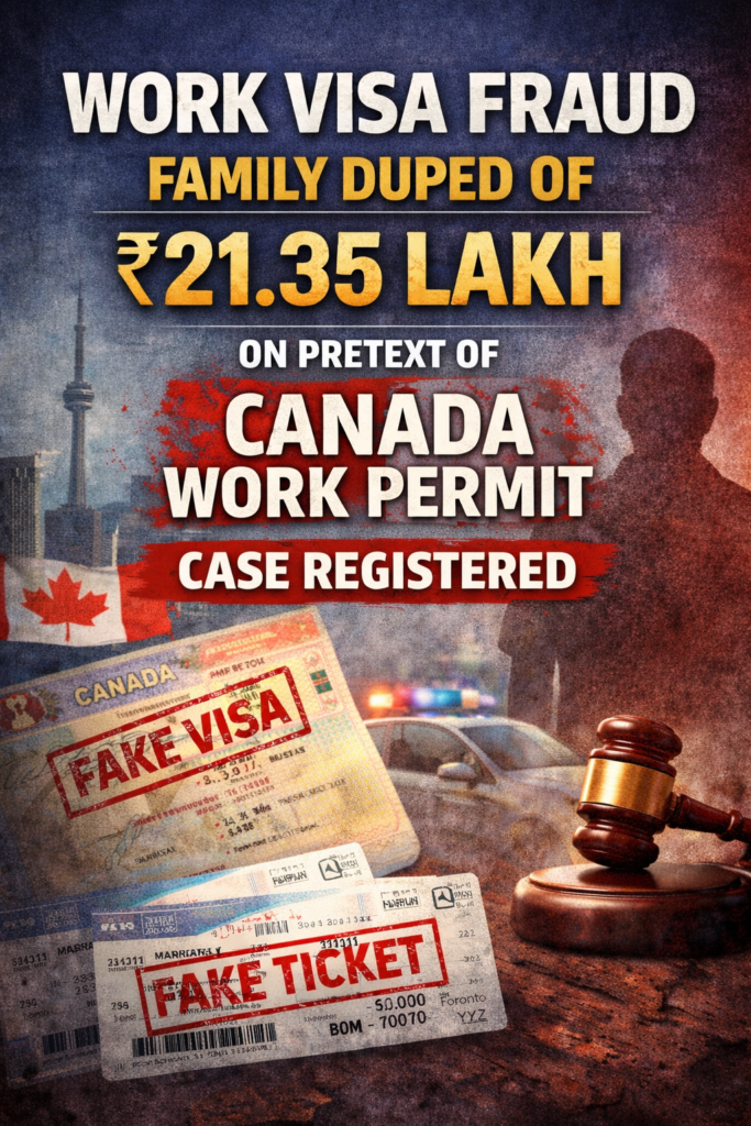Work Visa Fraud, Family Duped of ₹21.35 Lakh on Pretext of Canada Work Permit, Case Registered