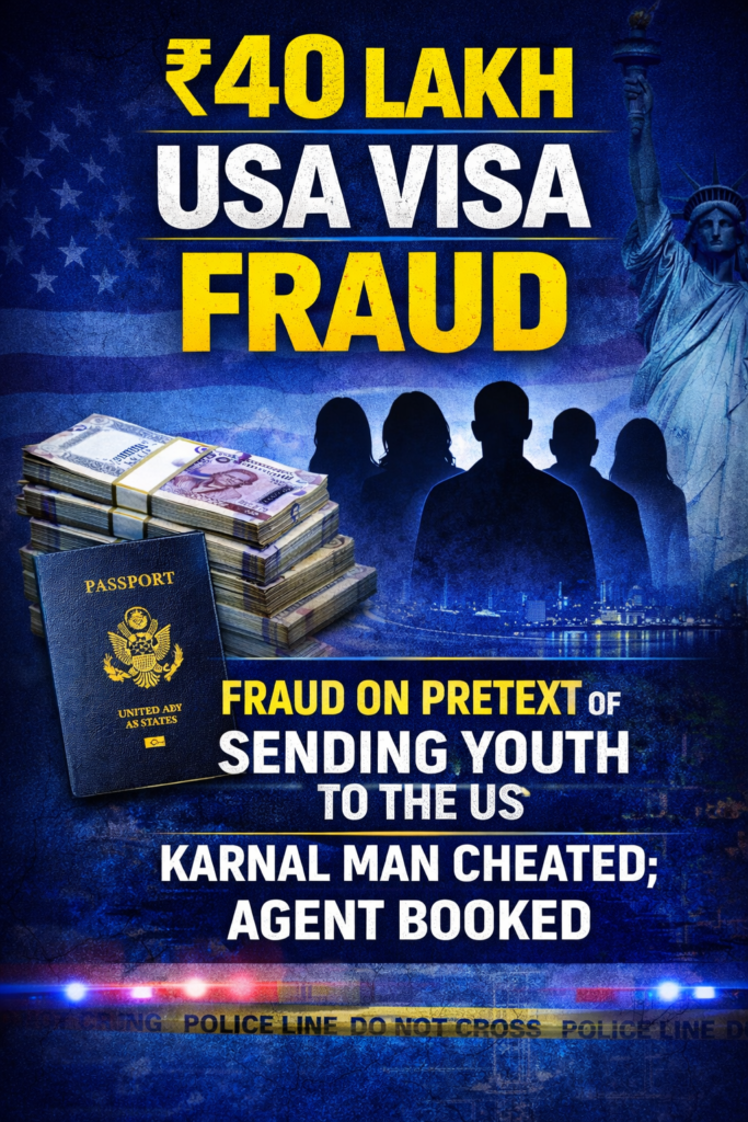 ₹40 Lakh USA Visa Fraud, Fraud on Pretext of Sending Youth to the US, Karnal Man Cheated; Agent Booked