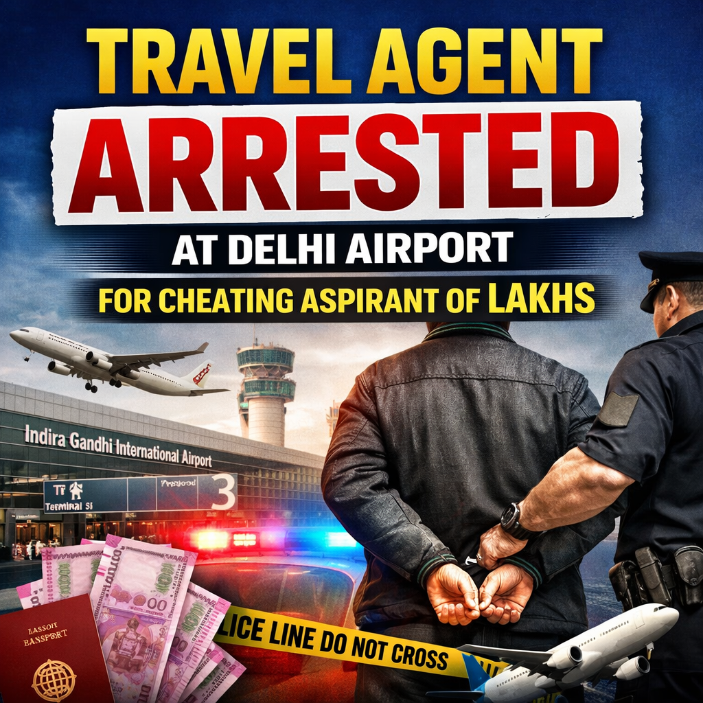 Travel Agent Arrested At Delhi Airport for Cheating Aspirant of Lakhs
