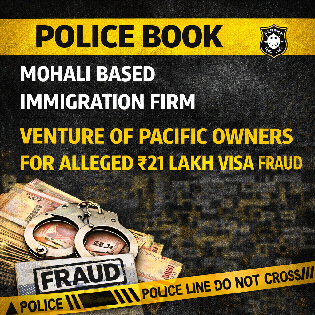 Police Book Mohali Based Immigration Firm “Venture of Pacific” Owners for Alleged ₹21 Lakh Visa Fraud