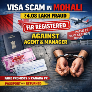 Visa Scam In Mohali, ₹4.08 Lakh Fraud: FIR Registered Against Agent and Manager
