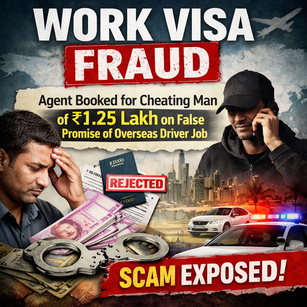 Work Visa Fraud, Agent Booked for Cheating Man of ₹1.25 Lakh on False Promise of Overseas Driver Job