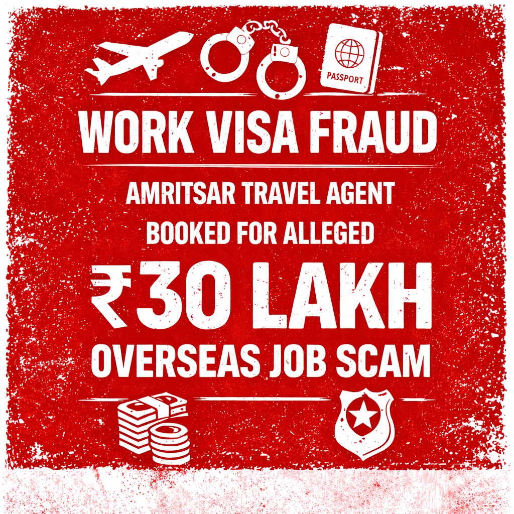 Work Visa Fraud, Amritsar Travel Agent Booked for Alleged ₹30 Lakh Overseas Job Scam