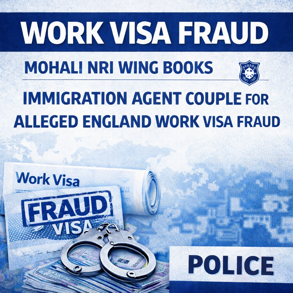 Work Visa Fraud, Mohali NRI Wing Books Immigration Agent Couple for Alleged England Work Visa Fraud