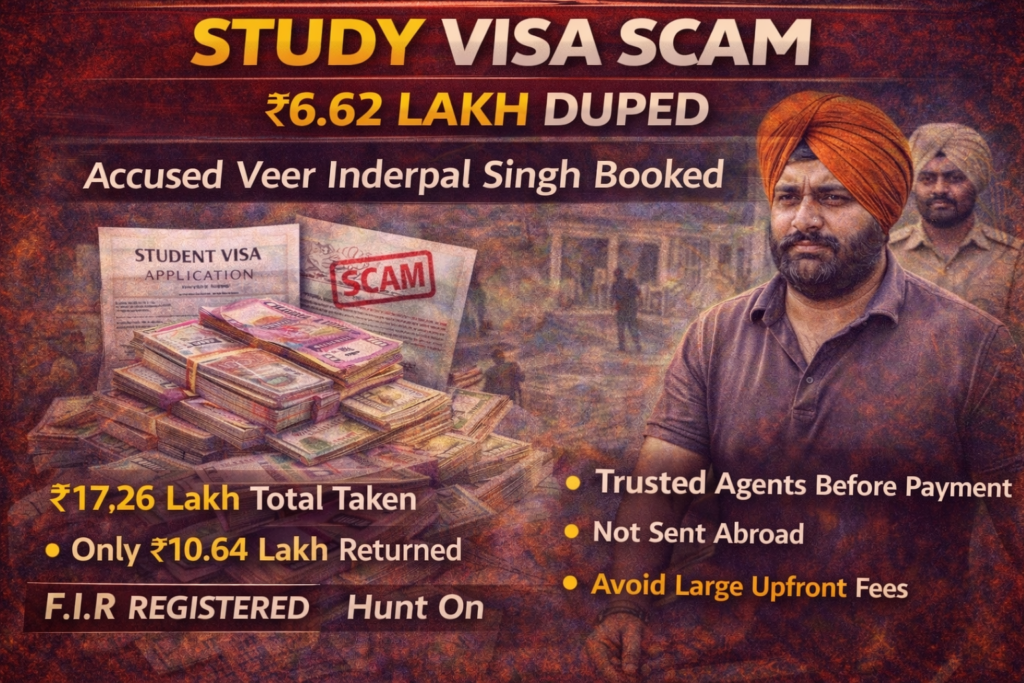 Youth duped of ₹6.62 lakh in Moga study visa scam, Faridkot accused booked
