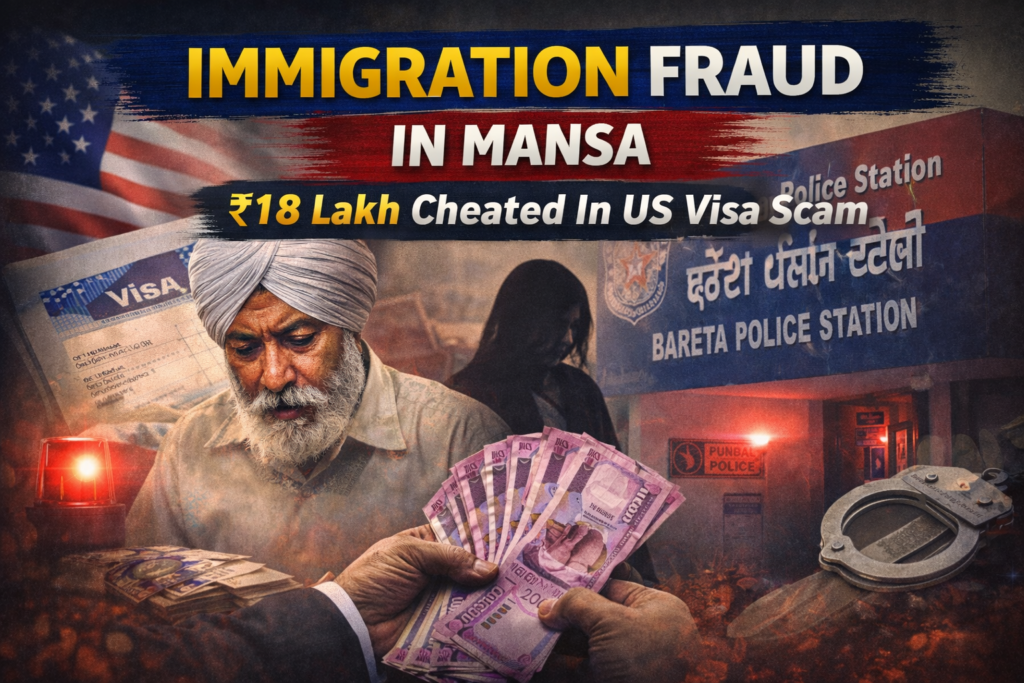 Immigration Fraud in Mansa: ₹18 Lakh Cheated in US Visa Scam, Case Against Four Accused