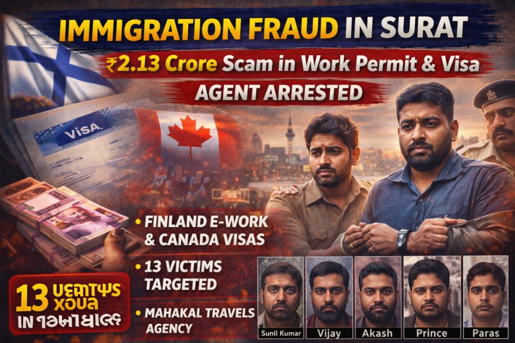 Immigration Fraud in Surat : ₹2.13 Crore Scam in Work Permit & Visa Case, Agent Arrested