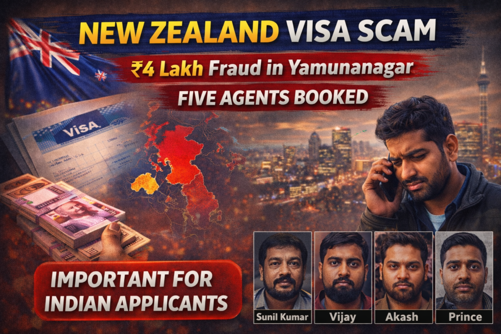 New Zealand Visa Scam: ₹4 Lakh Immigration Fraud in Yamunanagar, Five Accused Booked
