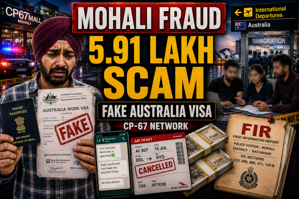 Mohali Immigration Fraud Australia: Fake Australian Work Visa Scam Exposed, ₹5.91 Lakh Fraud Case Registered