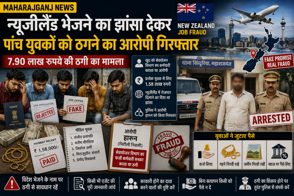 New Zealand Visa Fraud UP : Fake Job Promise Leads to ₹7.90 Lakh Fraud, Accused Arrested